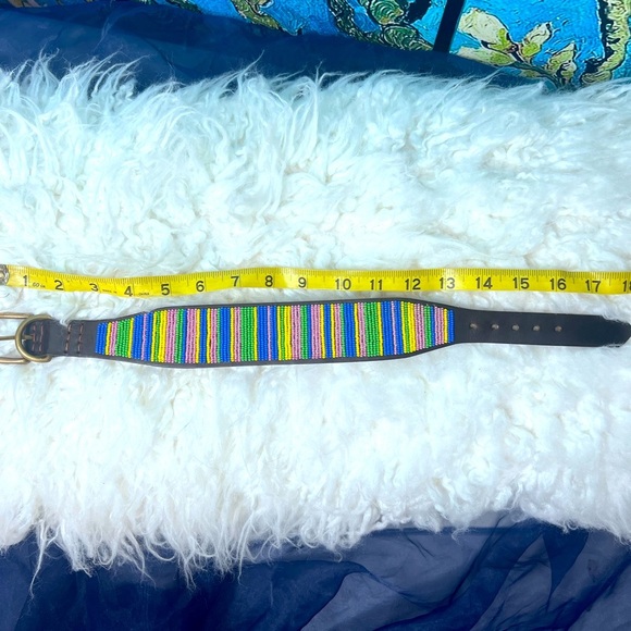 Hand beaded large dog collar - Picture 2 of 5